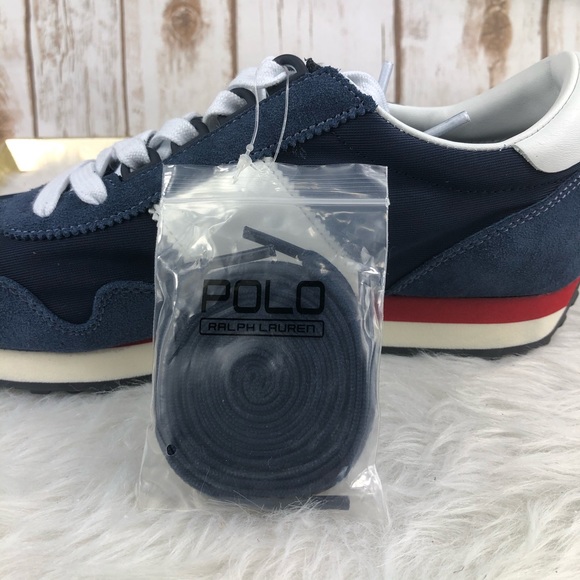 NEW Polo Ralph Lauren Train 90 Navy Sneakers - Picture 4 of 12